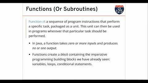 CS 125 Spring 2019: Mon 1.28.2019. Functions