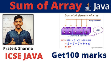 Sum of array elements in java computer applications class 10 Prateik Sharma by Java