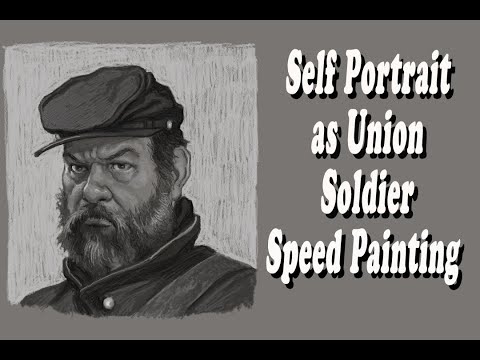 Self Portrait as Union Soldier Speed Painting