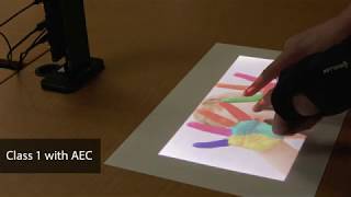 MicroVision Class1 Interactive Short-throw Laser Display with Automatic Emission Control (AEC) Demo