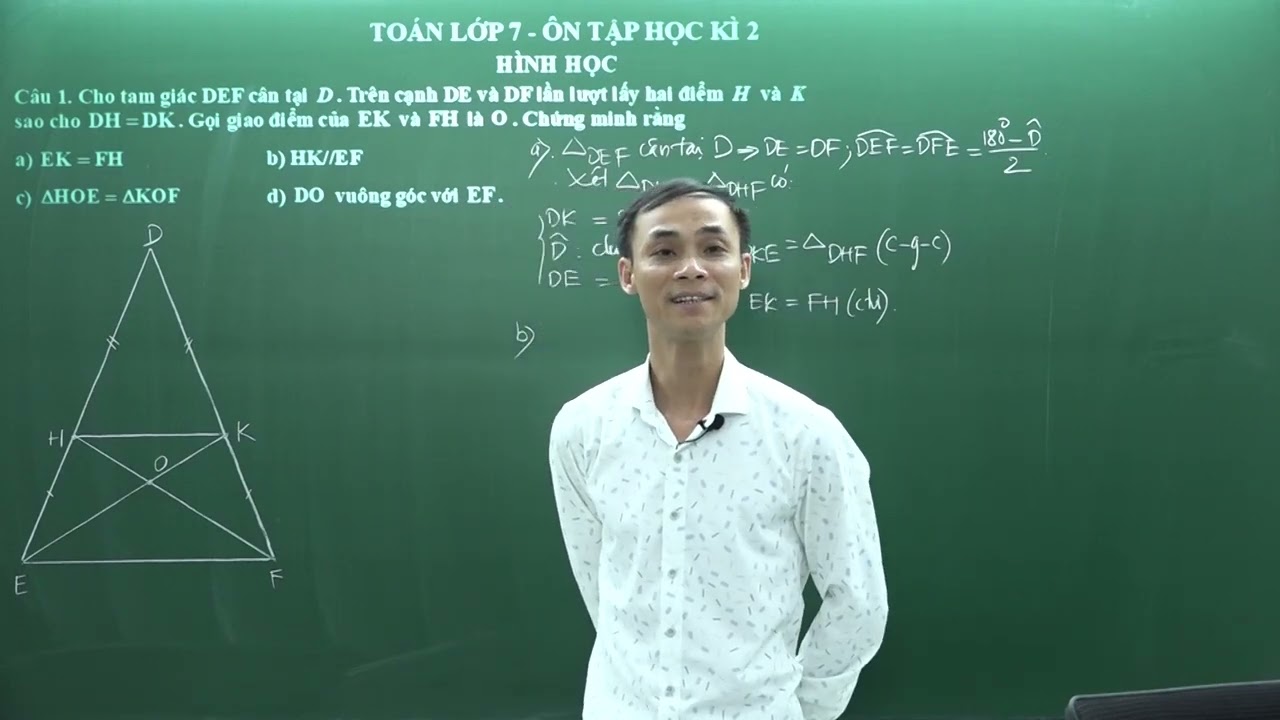 Toán lớp 7 - Ôn tập cuối học kì 2 (Phần hình học) - Thầy Trần Ngọc Hà