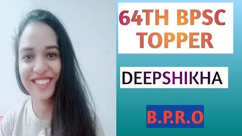 64TH BPSC TOPPER || DEEPSHIKHA || B.P.R.O || MOCK INTERVIEW