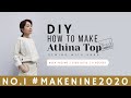 #MakeNine2020 No.1 - DIY How to make Athina Linen Top (Free Pattern) | Sewing Therapy