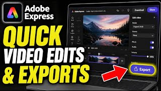 How to configure Adobe Express for quick video edits and exports - Easy Tutorial