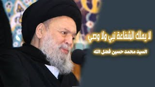 السيد محمد حسين فضل الله | لا يملك الشفاعة نبيٌّ ولا وصيٌّ