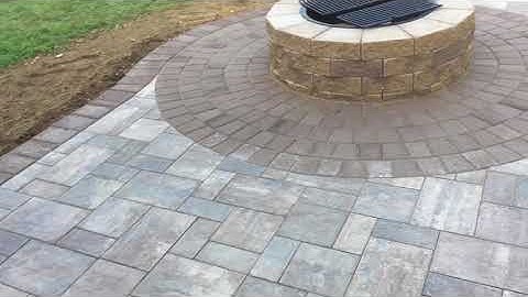 Cambridge Riverbed Blend Ledgestone Patio with Firepit - Massapequa Park, NY 11762