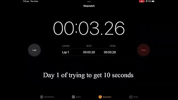 Day 1 of trying to get 10 seconds