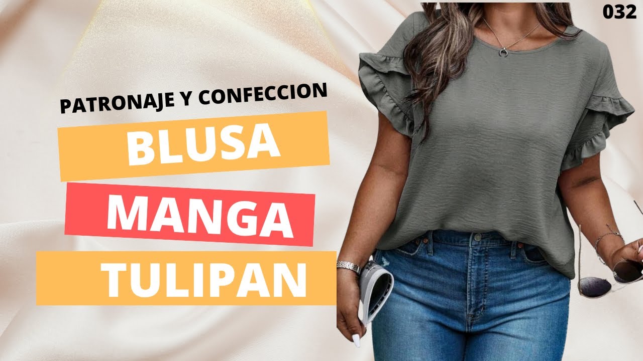 Blusa Manga Básica más TRANSFORMACION A MANGA TULIPAN SUPER FÁCIL // Patronaje y Confección