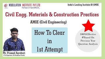 How To Clear Civil Engineering Materials & Construction Practices in One attempt | AMIE Sec-B Civil