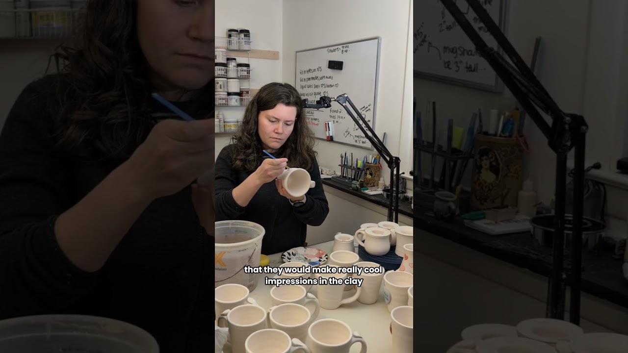 Pressing Pine Needles In Clay | Handmade Pottery Mug 