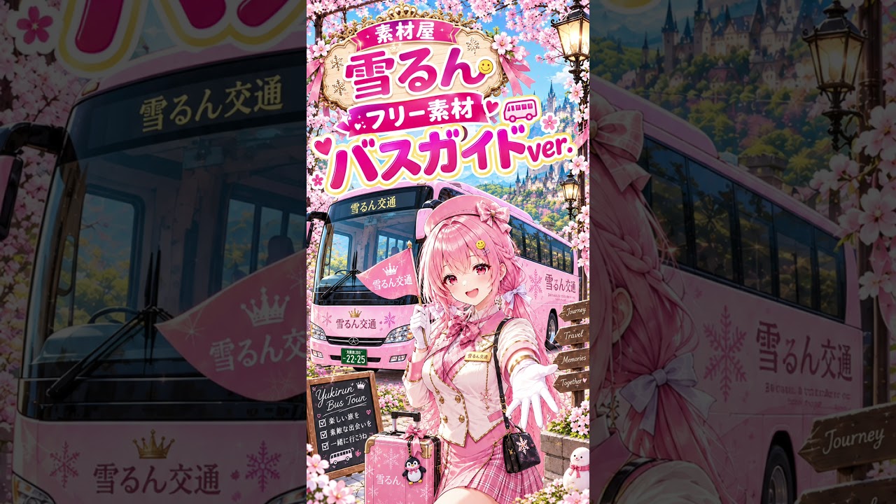 素材屋 『雪るん』 フリー素材・バスガイドver. イラスト:AI  声:雪るん