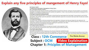 Principles of Management : Henry Fayol