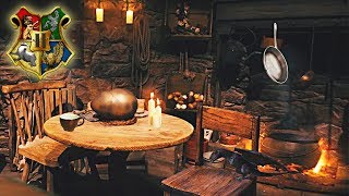 Hagrid's Hut [ASMR] ⚡ Harry Potter Ambience  Dragon egg   Cozy Fire  Warm Tea