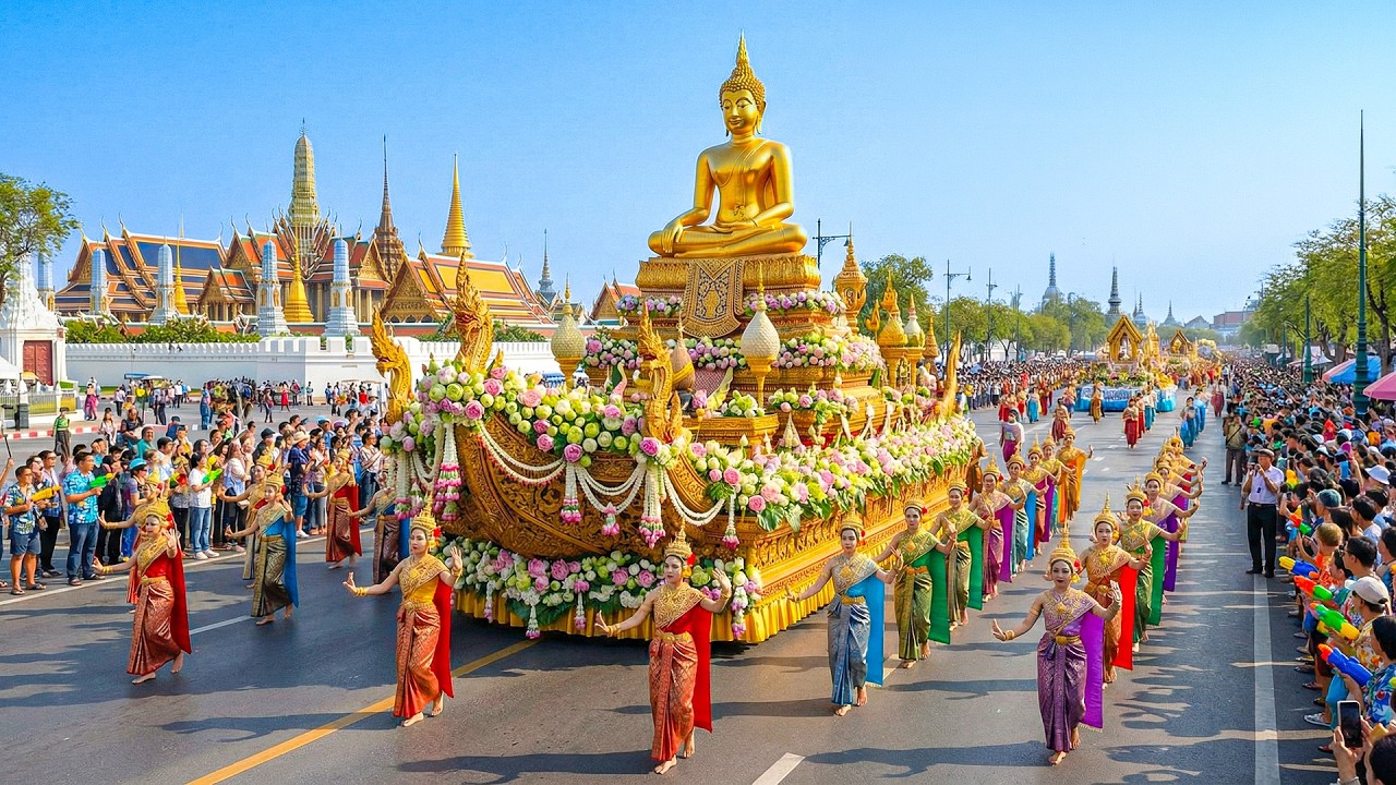 Парад в честь буддийского Нового года в Таиланде 2026 | Храмовый фестиваль в Таиланде, церемония бла