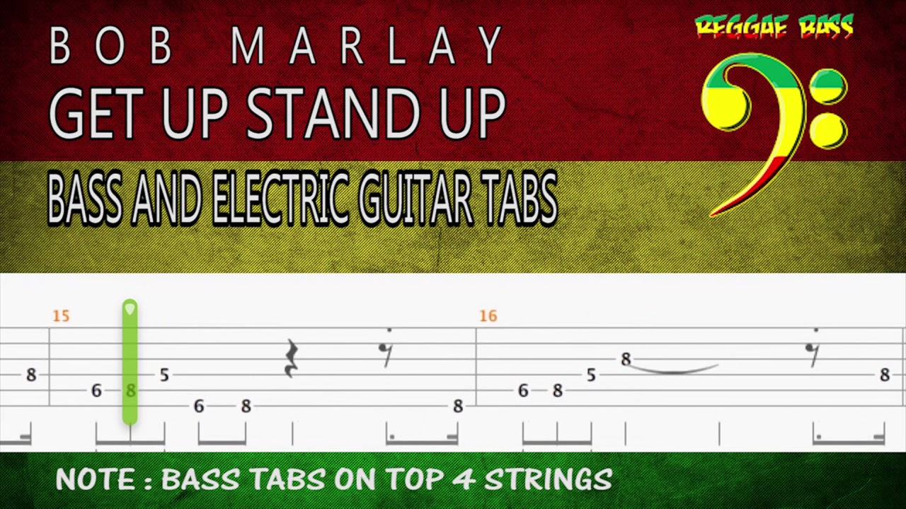 Bob Marley Get Up Stand Up Bass and Electric guitar tabs YouTube
