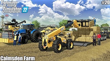 Harvesting WHEAT, Baling STRAW and Spreading LIME│Calmsden Farm│FS 22│Timelapse 19