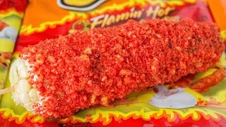 We show you how to make flamin' hot cheetos mexican street corn
(elote) with this simple recipe. written recipe:
http://cookingwithjanica.com/flamin-hot-chee...