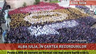 Alba Iulia, în Cartea Recordurilor cu cea mai mare hartă formată din oameni