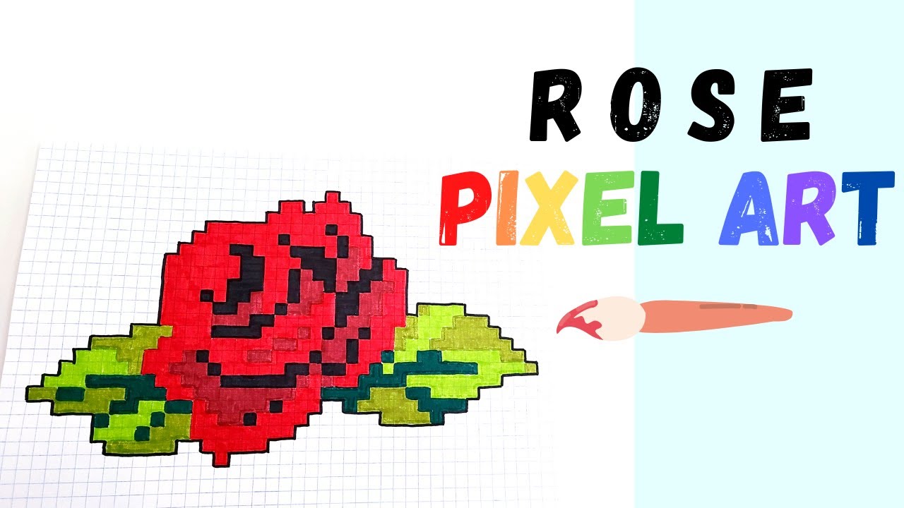 How to Draw a Rose Pixel Art - Really Easy Drawing Tutorial