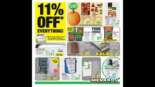 Menards 11% OFF Everything! Flyer Ad Mail-In After Rebate, Deals Sale 09.22.2022-10.02.2022-Week 32
