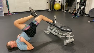 Single Leg Bent Knee Hamstring Bridge off bench (90/90 SL Bridge off Bench)