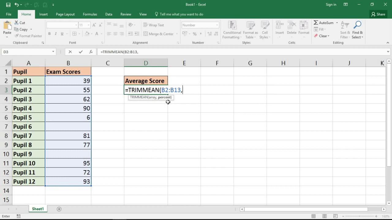 Excel Formula - Average Excluding Outliers in a Range ...