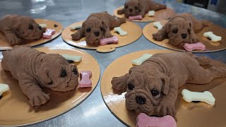 이것은 강아지인가 케이크인가? 역대급 비주얼의 댕댕이 케익 The process of making cute puppy cake - Korean street food
