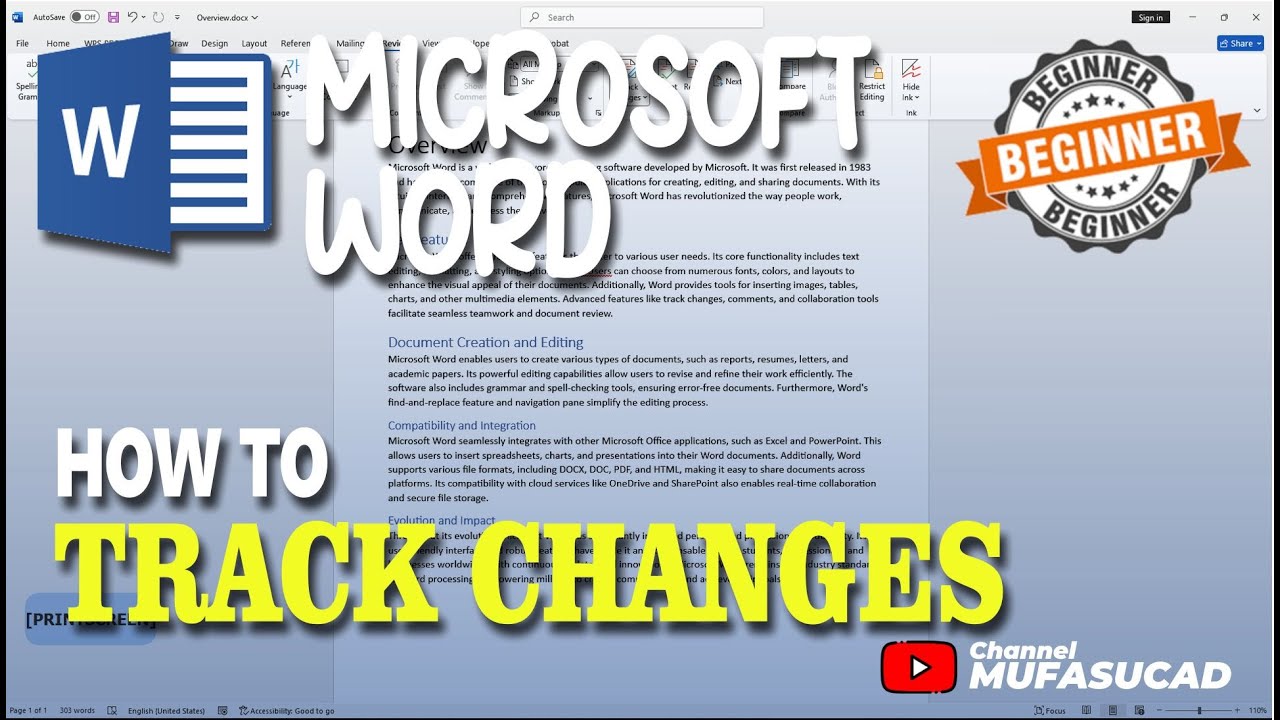 How To Track Changes In Microsoft Word - YouTube