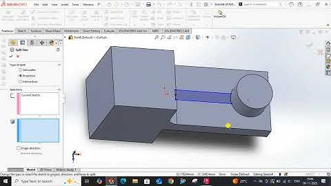 How to create rib using split line projection and load command #solidworks