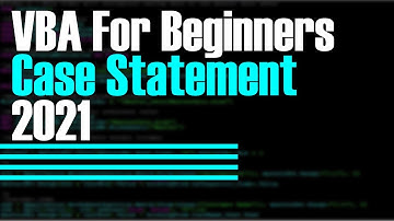 Excel VBA - Beginner to Master Part 3 Case Statements