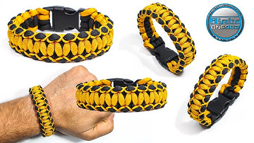 Basic Paracord Bracelet Cobra Knot - Solomon Weave Stitched with micro cord Knot Tutorial