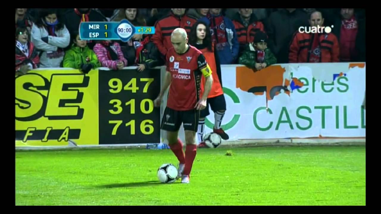 CD Mirandés 2-1 RCD Español. Cuartos de Final Copa del Rey 2011/12, Vuelta en Anduva.