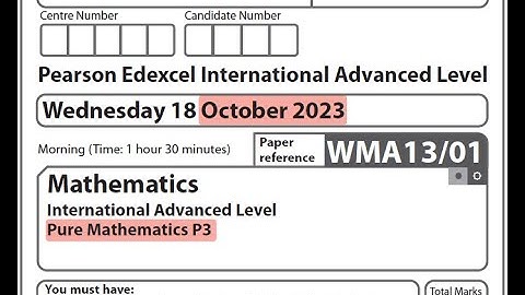 Edexcel IAL Maths - P3 - October 2023