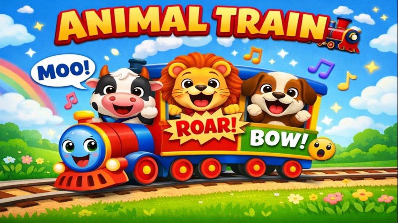 Animal Train 🚂 | Learn Animal Sounds🦁| Fun Kids Rhyme+song | toddlers fun |