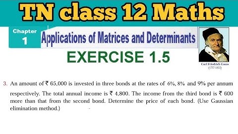 TN 12 Maths Exercise 1.5 Q.No.3 Applications of Matrices and Determinants
