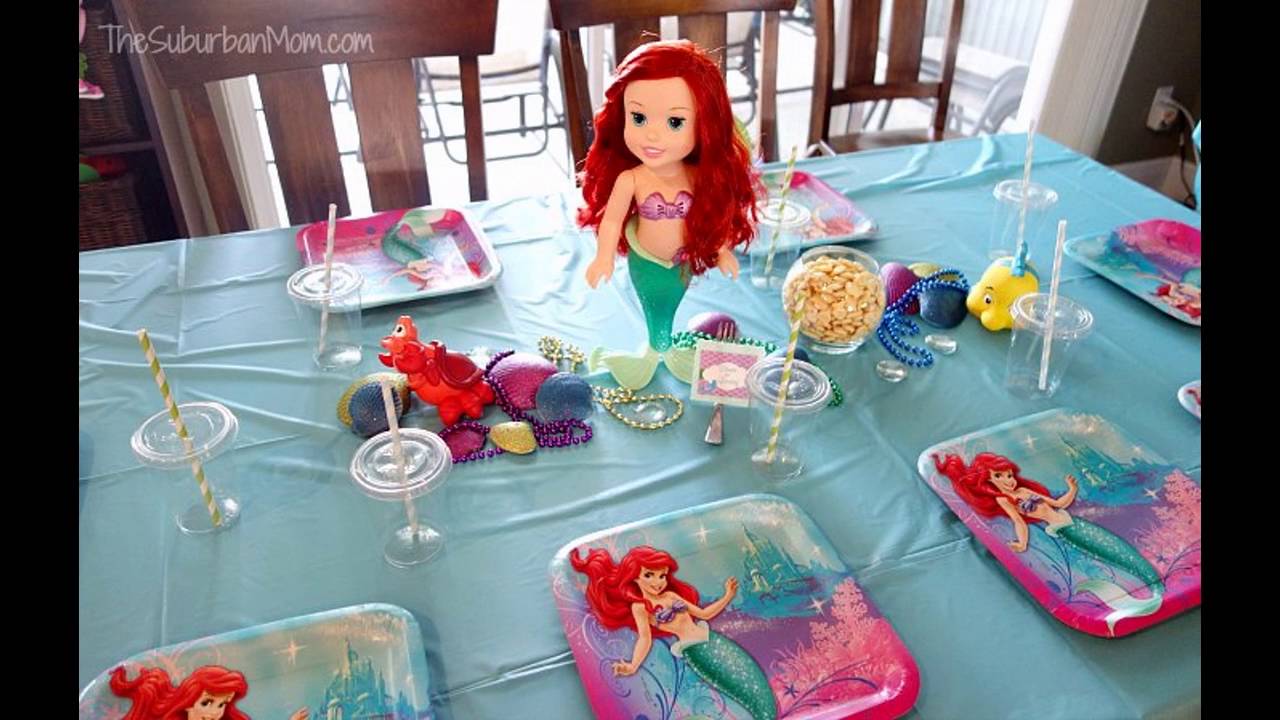 Ariel Birthday Party Themed Decorating Ideas Youtube