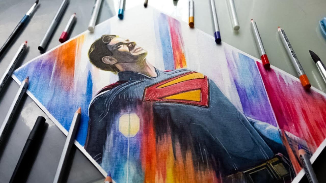 SUPERMAN WATERCOLOR SPEEDPAINT ! Painting the New Superman (2025) !