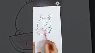 Cute Rabbit,Draw easy rabbit#youtubeshort