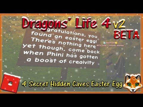 Roblox Dragons Life 4 V2 Beta 4 Secret Hidden Caves Easter Egg 22 Hd Youtube - hidden places in dragons life roblox water