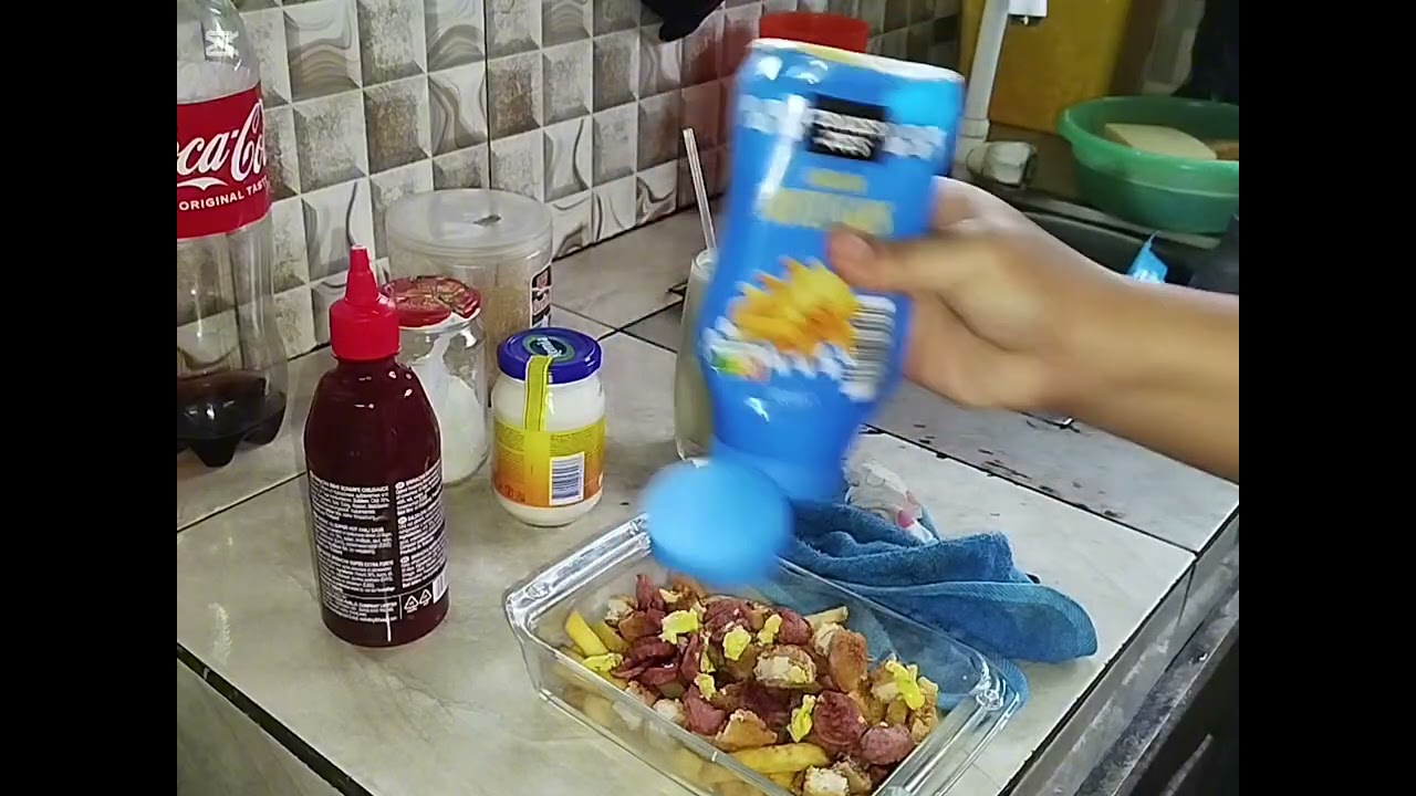 Berbuka sori, Goreng kentang nuggets sausage, mantap sekali 😋