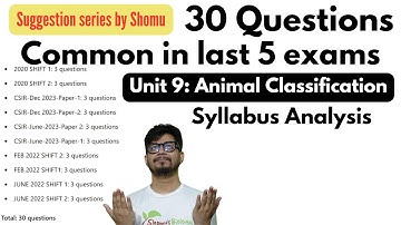 CSIR NET life science unit 9 complete syllabus analysis | Animal classification important topics