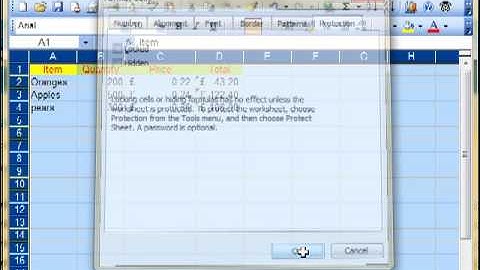 AM 4722 3 Protect cells and hide formula Microsoft Excel 2003 ECDL Advanced ITQ3