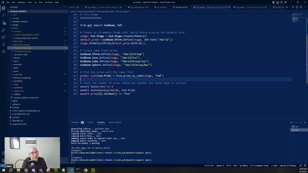 Creating Python Code Samples for OpenUSD - YouTube