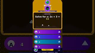 Math Quiz: Solve for x: 2x + 3 = 11