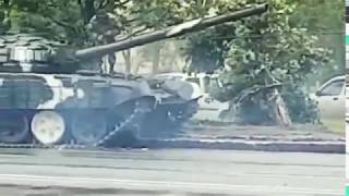 танк в Минске | tank drifting and crashing, Minsk, Belarus