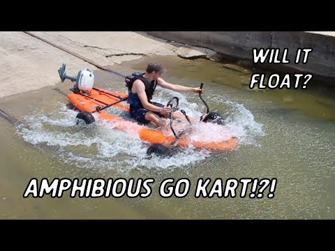 Amphibious Go Kart Build Gets Outboard Motor Power!