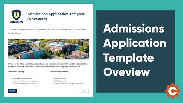 Admissions Application Template Overview - Cognito Forms