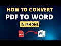 How to Convert pdf to word in iPhone I Convert pdf to word in iPhone