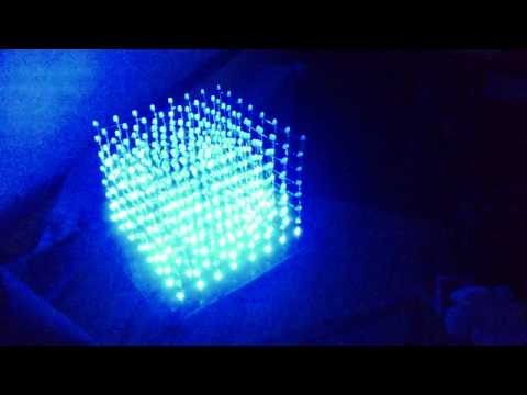 Raspberry Pi controlled LED cube 8x8x8 - first demo