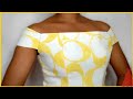 How to Cut and Sew a PERFECT OFF SHOULDER SLEEVE | STITCHADRESS |